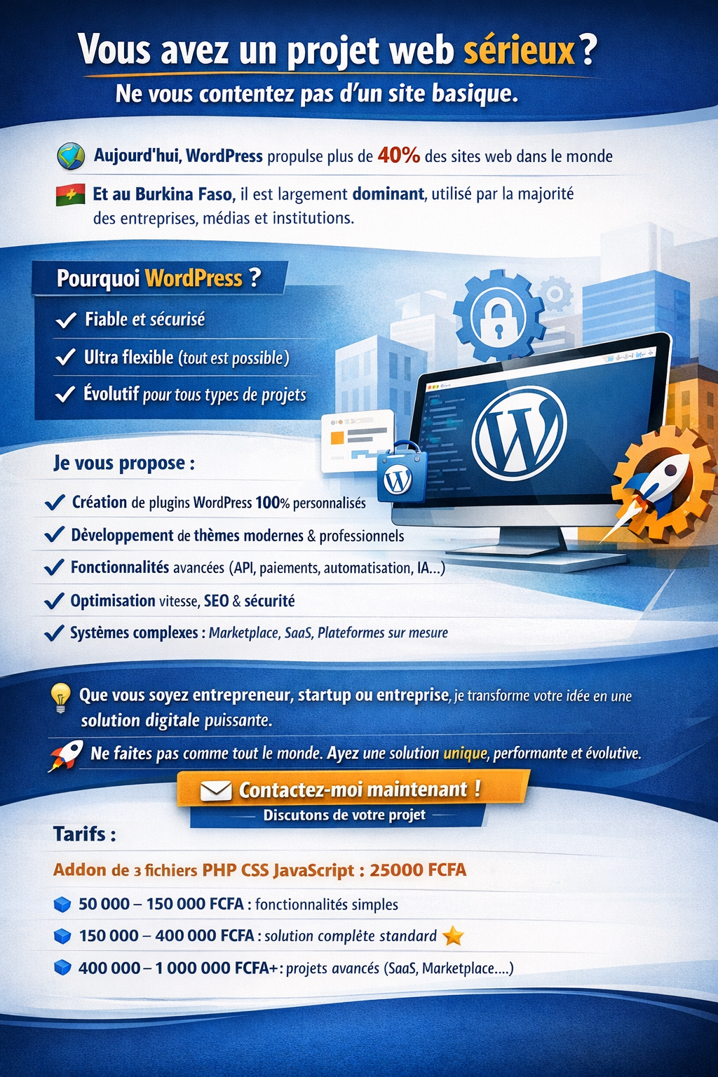 Creation de Plugins et Themes WordPress sur-mesure